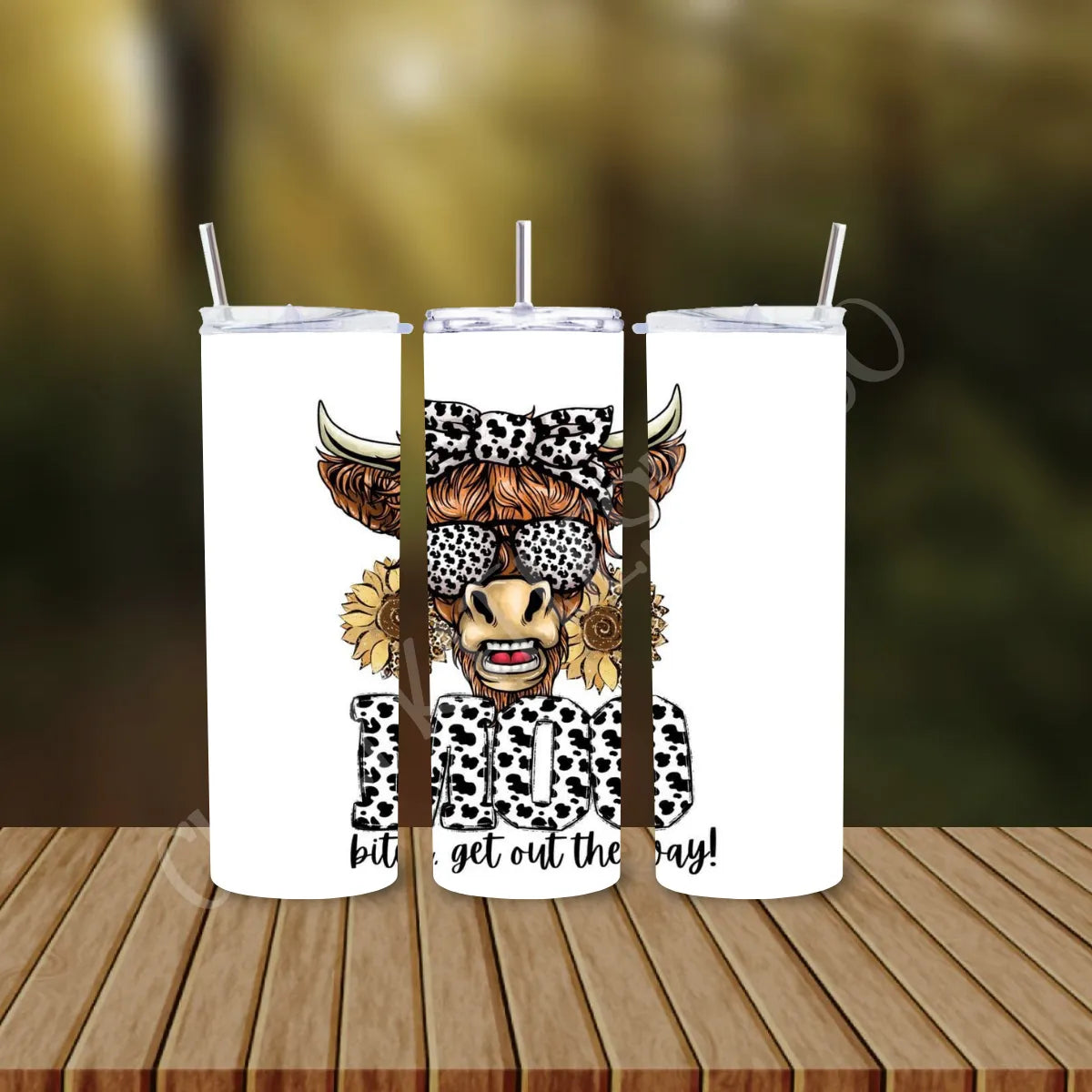 CUSTOMIZABLE MOO BITCH GET OUT THE WAY HOT AND COLD TUMBLER - Crazy Kat Design Co