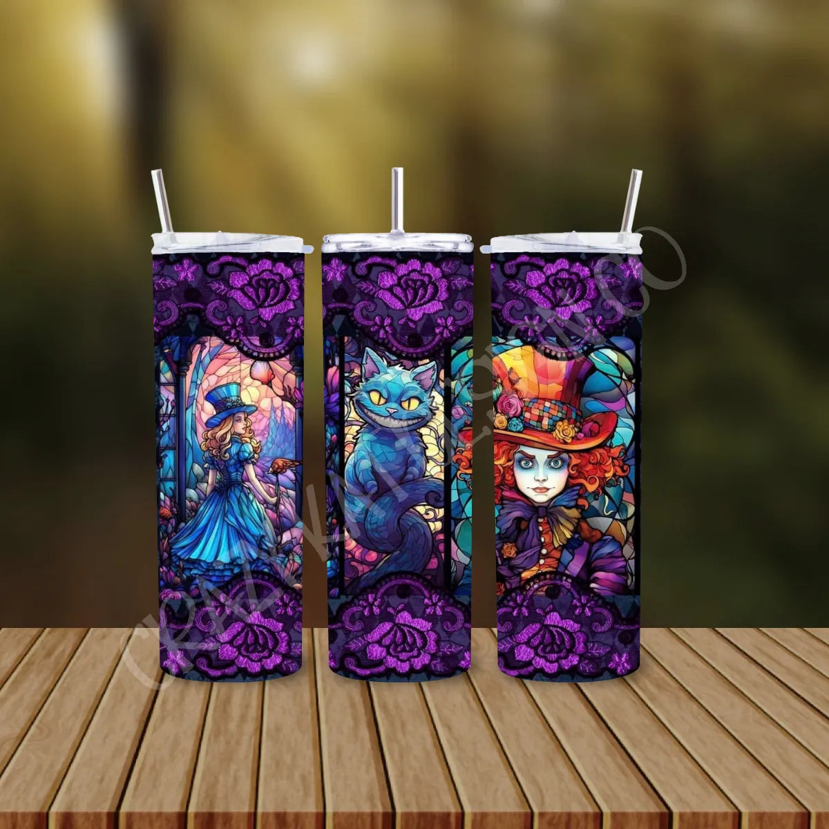 CUSTOMIZABLE ALICE IN WONDERLANDS HOT AND COLD TUMBLER - Crazy Kat Design Co