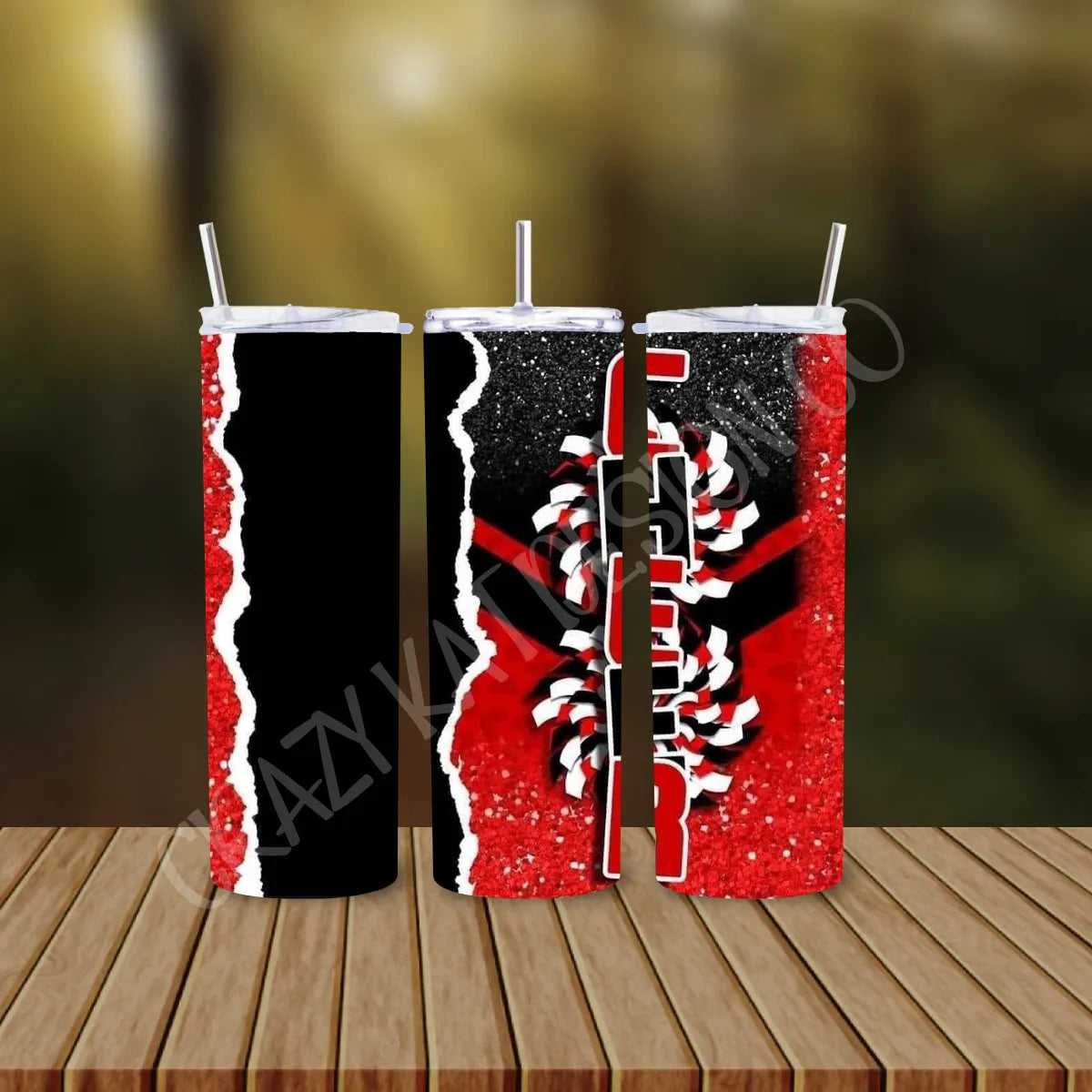 CUSTOMIZABLE RED CHEER HOT AND COLD TUMBLER - Crazy Kat Design Co