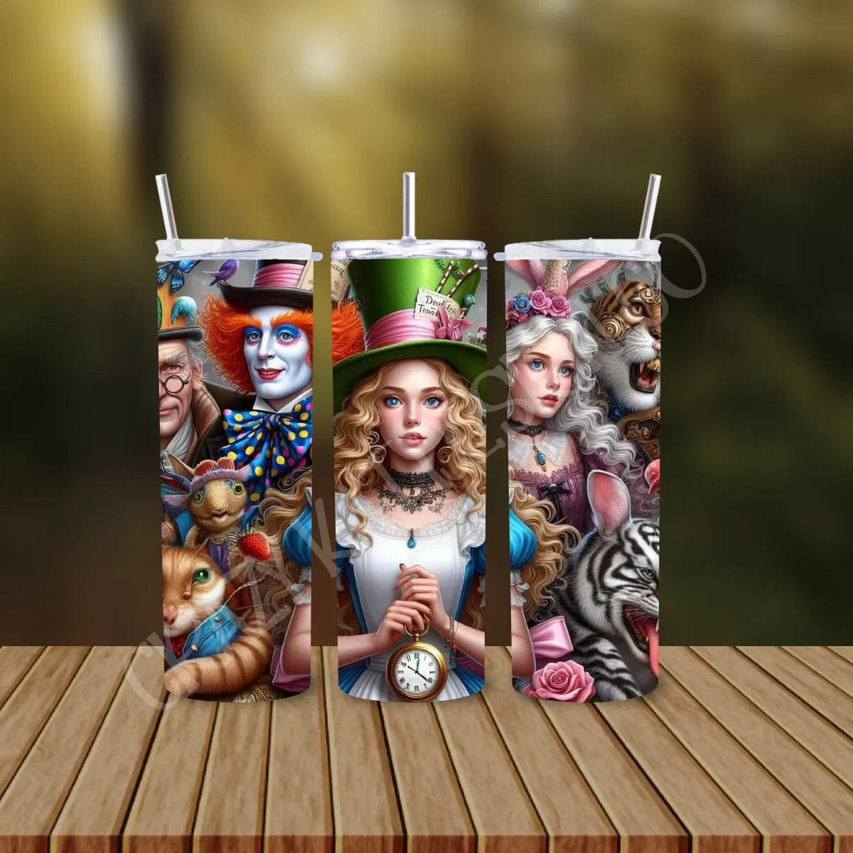 CUSTOMIZABLE ALICE IN WONDERLANDS HOT AND COLD TUMBLER - Crazy Kat Design Co