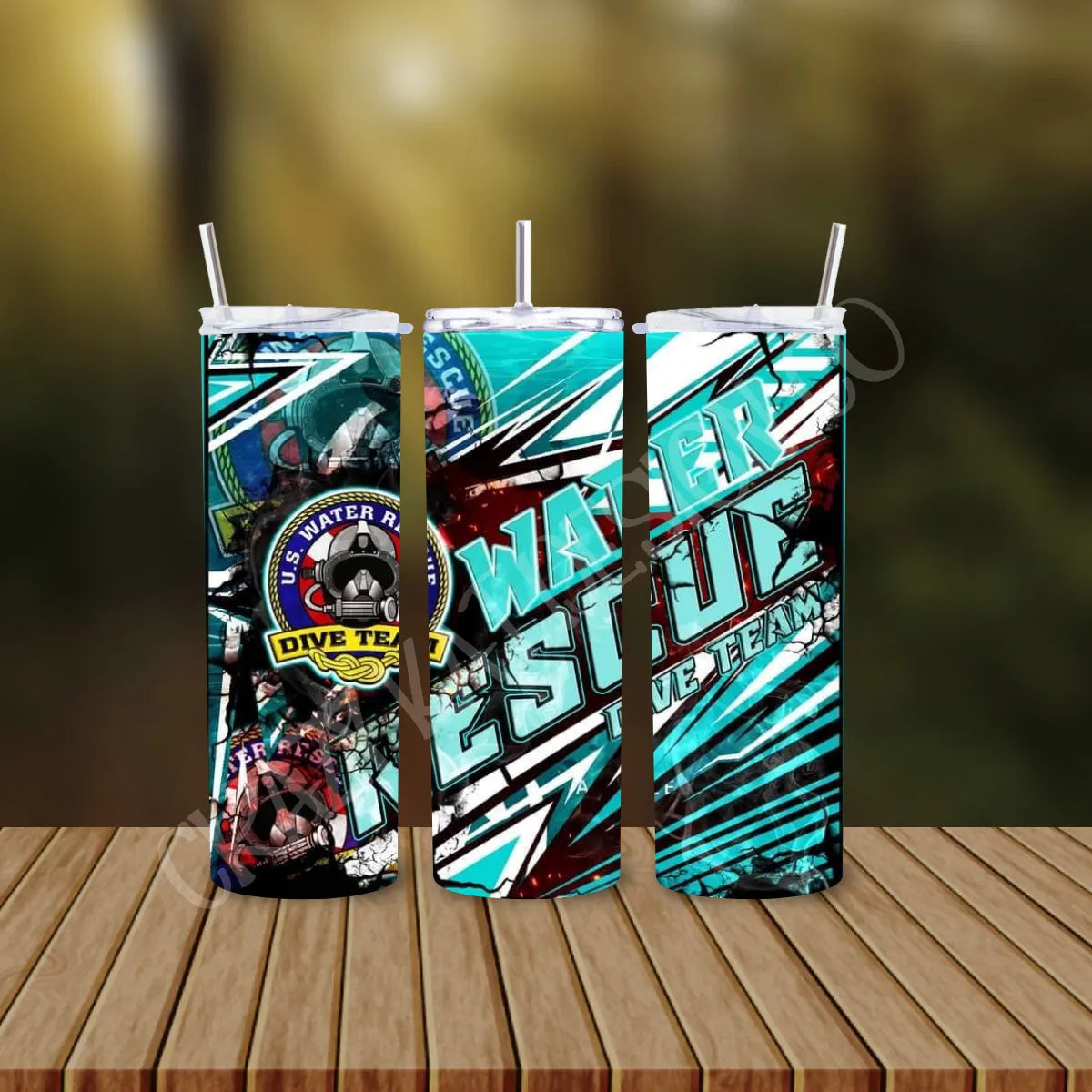 CUSTOMIZABLE WATER RESCUE DIVE TEAM HOT AND COLD TUMBLER - Crazy Kat Design Co