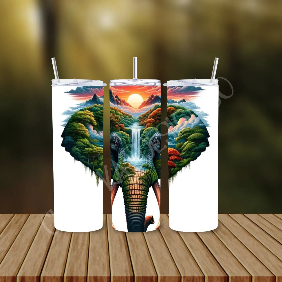 CUSTOMIZABLE ELEPHANT HOT AND COLD TUMBLER - Crazy Kat Design Co