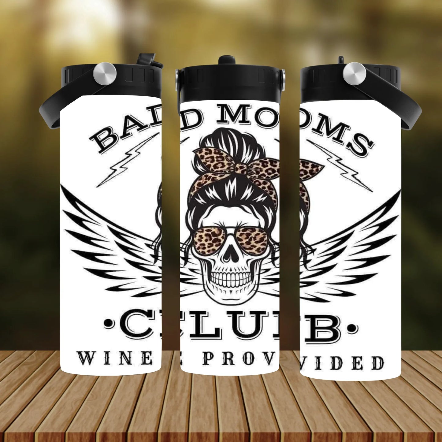 CUSTOMIZABLE BAD MOMS CLUB WINE PROVIDED HOT AND COLD TUMBLER - Crazy Kat Design Co