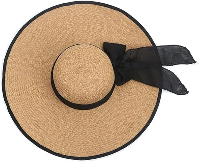 Women Summer Foldable Sun Straw Hat UPF 50+ Beach Hat - Crazy Kat Design Co