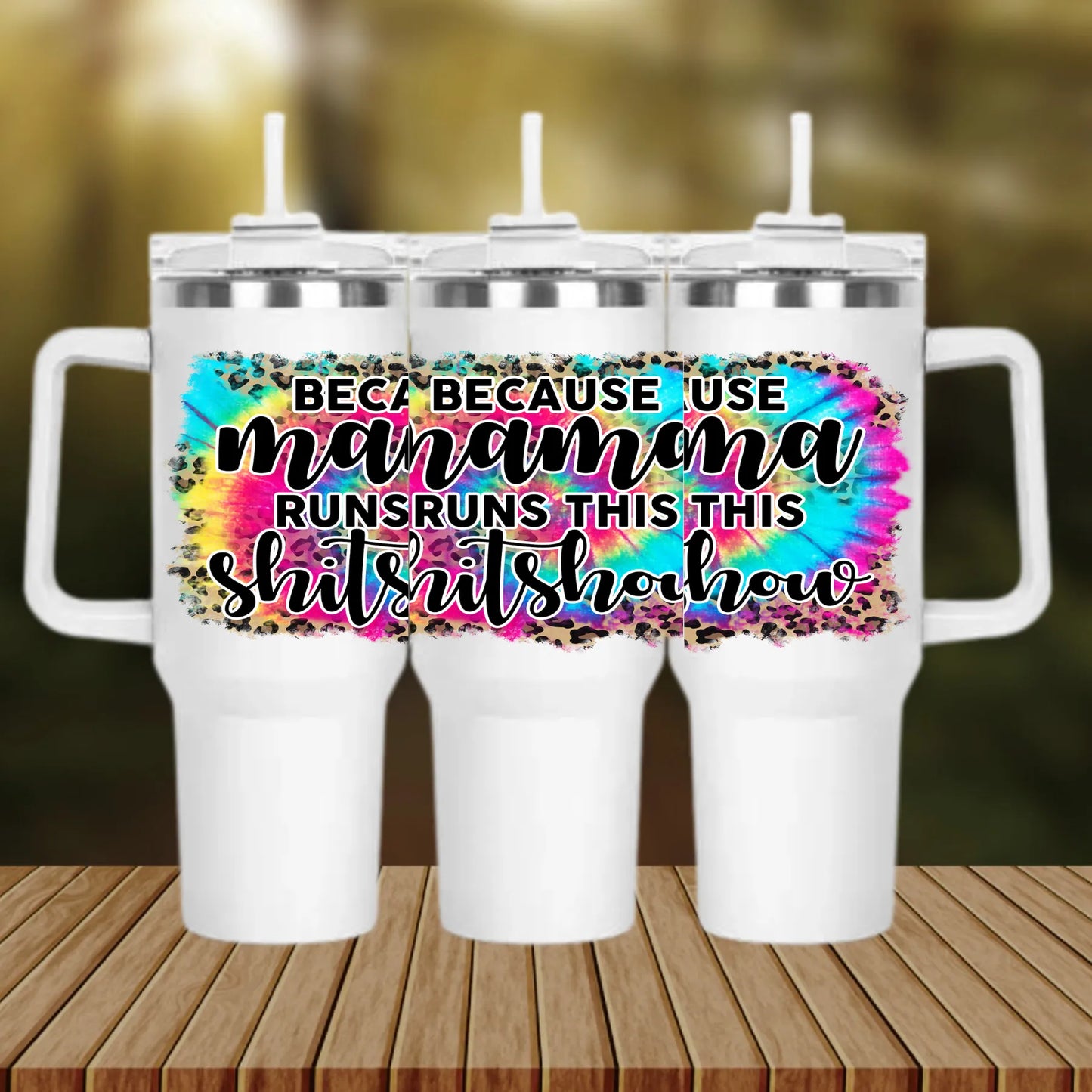 CUSTOMIZABLE BECAUSE MAMA RUNS THIS SHIT SHOW HOT AND COLD TUMBLER - Crazy Kat Design Co