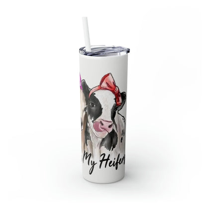 Hanging with my Heifers Skinny Tumbler with Straw, 20oz - Crazy Kat Design Co