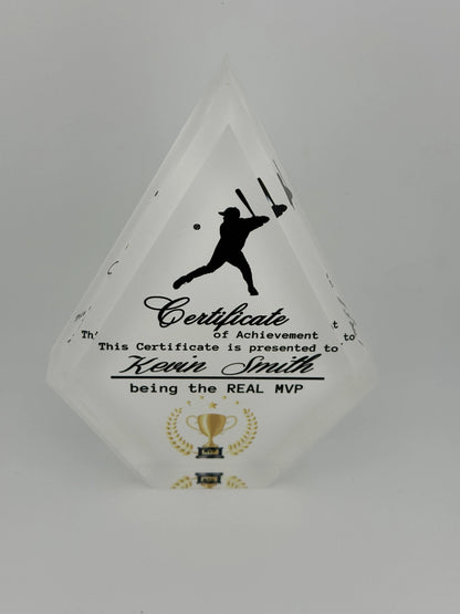CUSTOMIZE YOUR TRIANGLE ACRYLIC PLAQUE OR AWARD TODAY - Crazy Kat Design Co