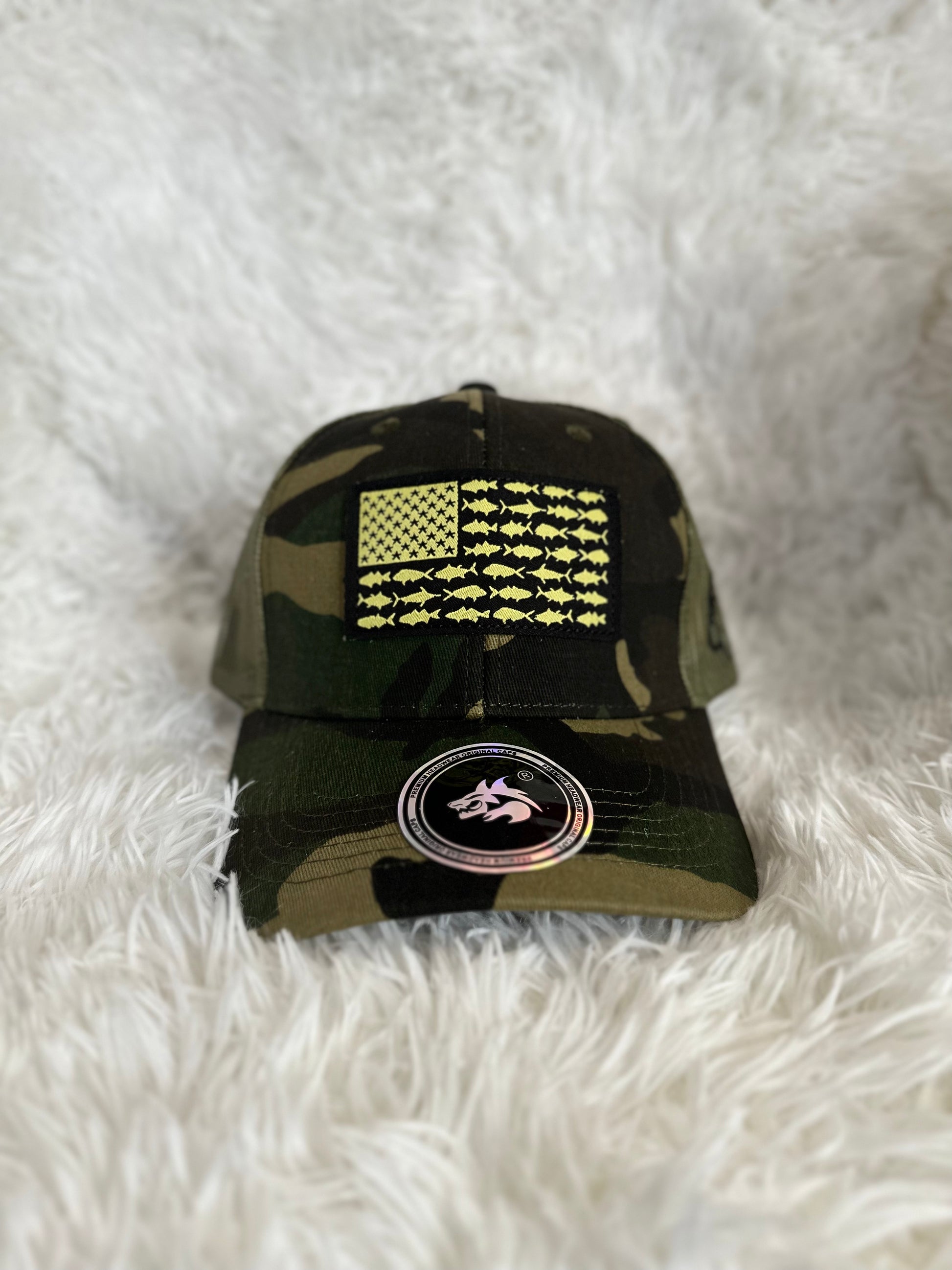 Snapback fish American Flag hat - Crazy Kat Design Co