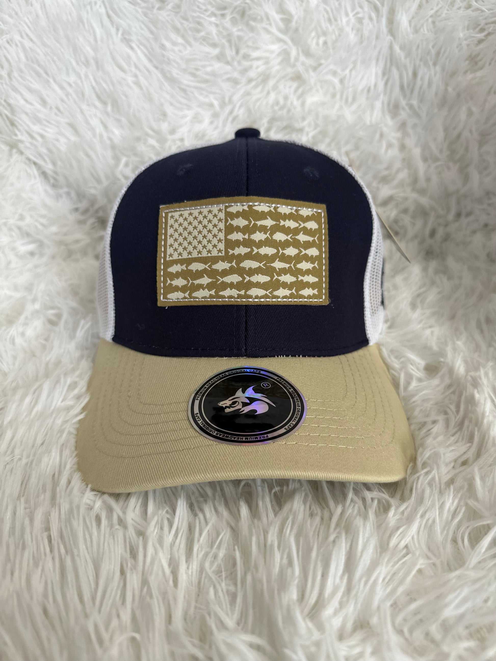 Snapback fish American Flag hat - Crazy Kat Design Co