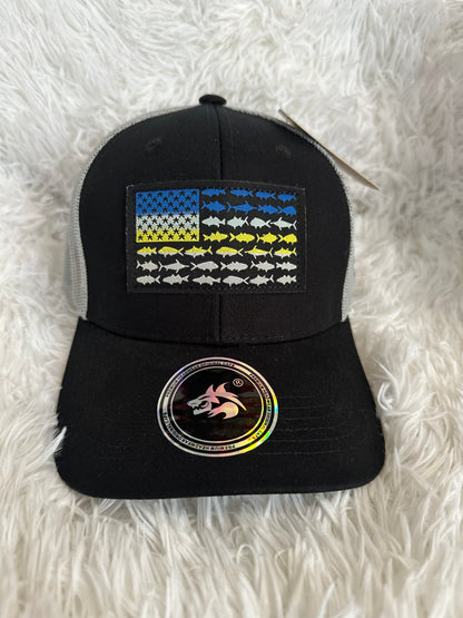 Snapback fish American Flag hat - Crazy Kat Design Co