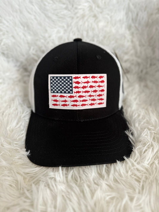 Snapback fish American Flag hat
