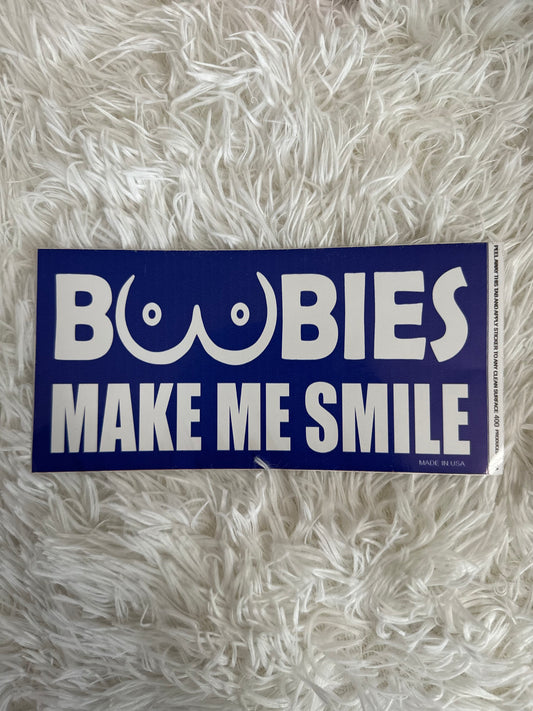 Boobi Make Me Smile-pegatina Divertida Para Coche