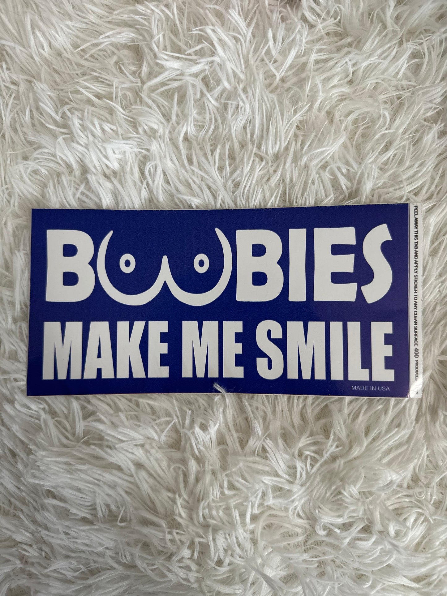 BOOBIES MAKE ME SMILE DYE CUT BUMPER/ WINDOW STICKER - Crazy Kat Design Co