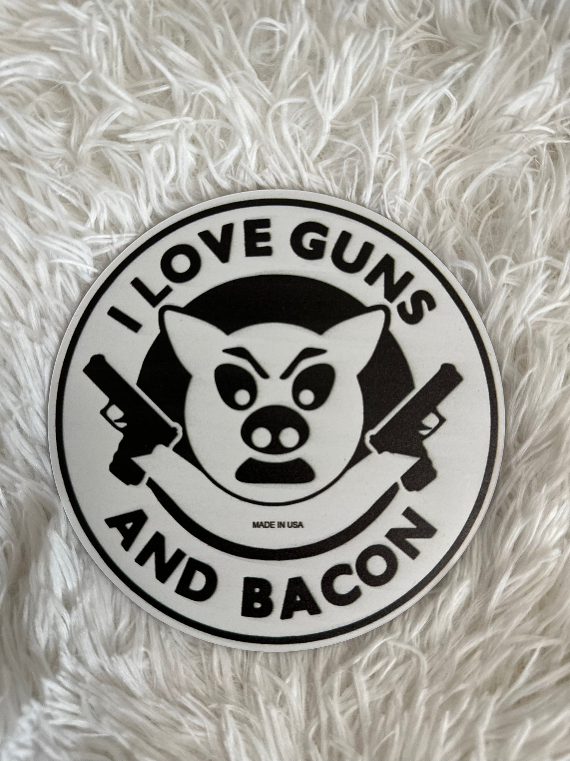 I LOVE GUNS & BACON DYE CUT MAGNET - Crazy Kat Design Co