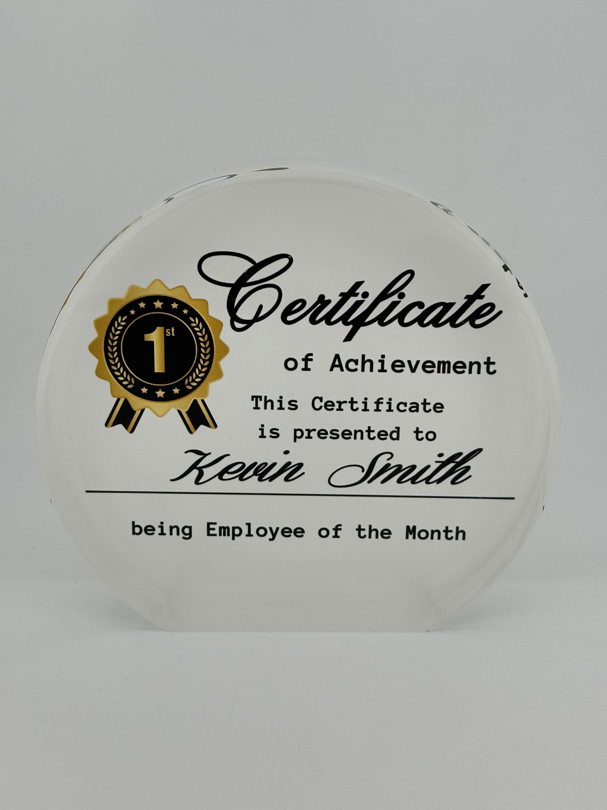 CUSTOMIZE YOUR CIRCLE ACRYLIC PLAQUE OR AWARD TODAY - Crazy Kat Design Co