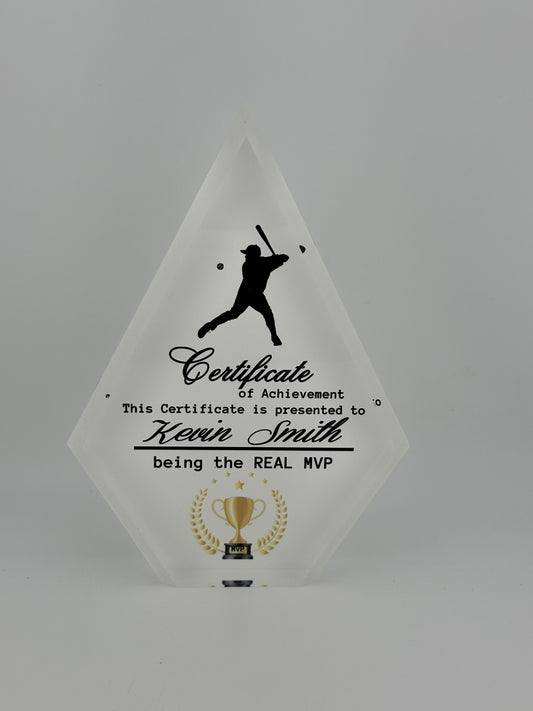 CUSTOMIZE YOUR TRIANGLE ACRYLIC PLAQUE OR AWARD TODAY - Crazy Kat Design Co