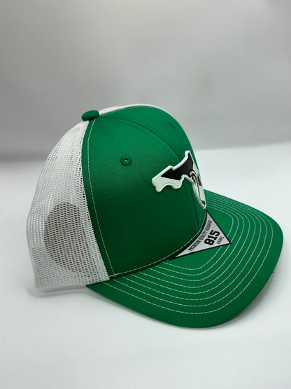 Florida State Flag Black and White PVC Patch Kamel 815 Snapback Mesh Trucker Cap Slight Curve Hat Structured Mesh Back Adjustable Baseball Cap