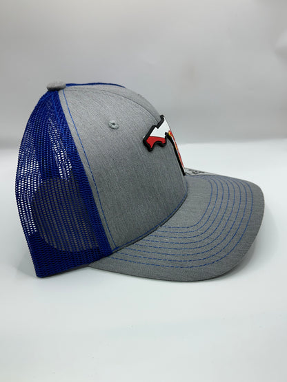 Florida State Flag PVC Patch Kamel 815 Snapback Mesh Trucker Cap Slight Curve Hat Structured Mesh Back Adjustable Baseball Hat