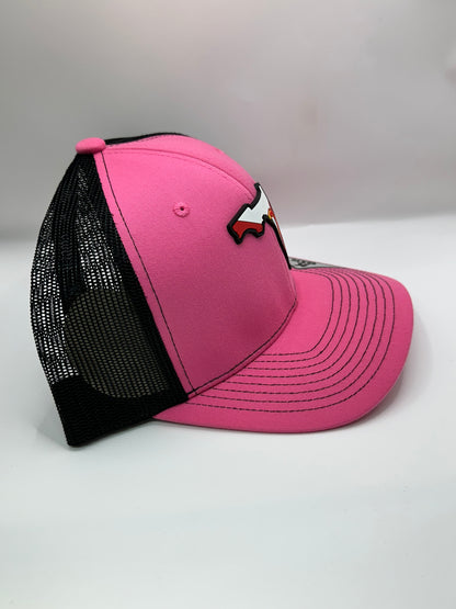 Florida State Flag PVC Patch Kamel 815 Snapback Mesh Trucker Cap Slight Curve Hat Structured Mesh Back Adjustable Baseball Hat