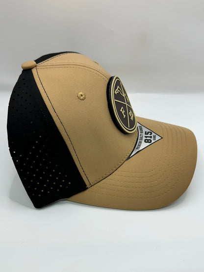 Florida Removable Circle PVC Patch Kamel 815 Snapback Mesh Trucker Cap Slight Curve Hat Structured Mesh Back Adjustable Baseball Hat