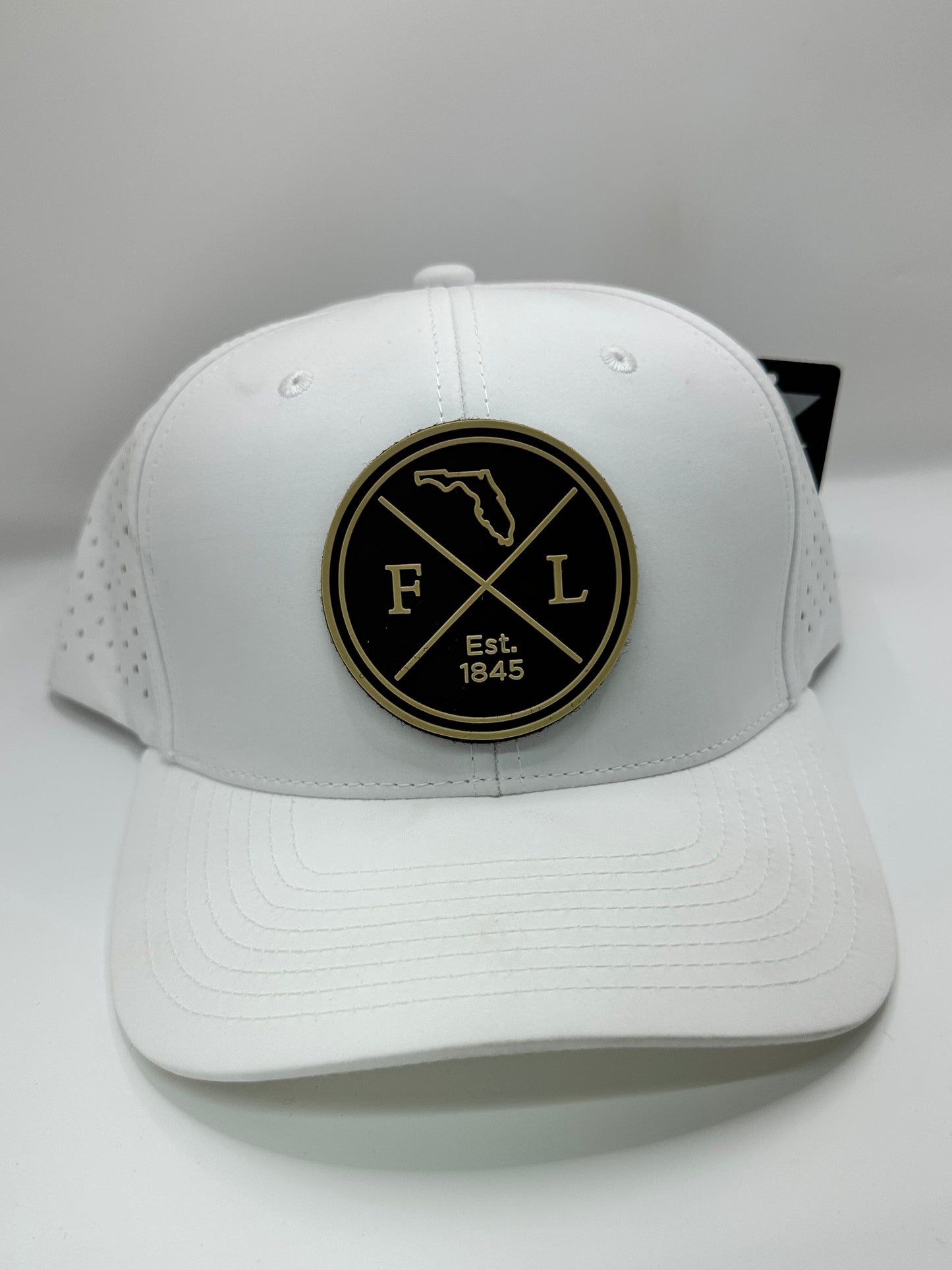 Florida Removable Circle PVC Patch Kamel 815 Snapback Mesh Trucker Cap Slight Curve Hat Structured Mesh Back Adjustable Baseball Hat