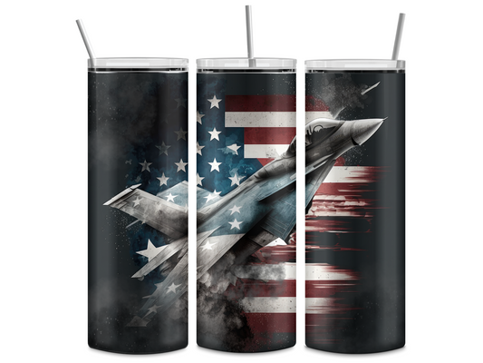 CUSTOMIZABLE FLAG JET HOT AND COLD TUMBLER