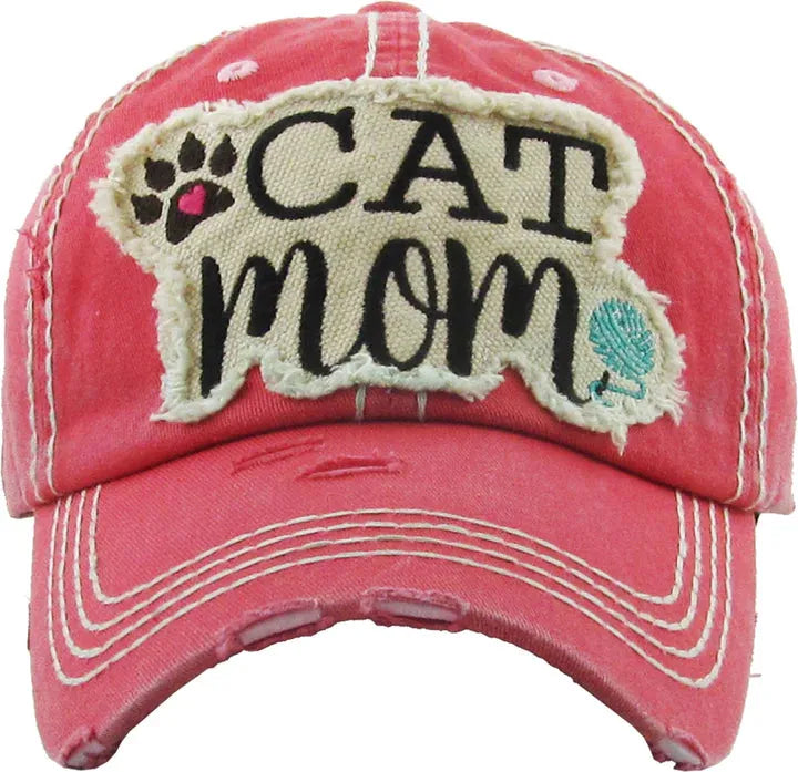 Distressed Cat Mom Hat - Crazy Kat Design Co