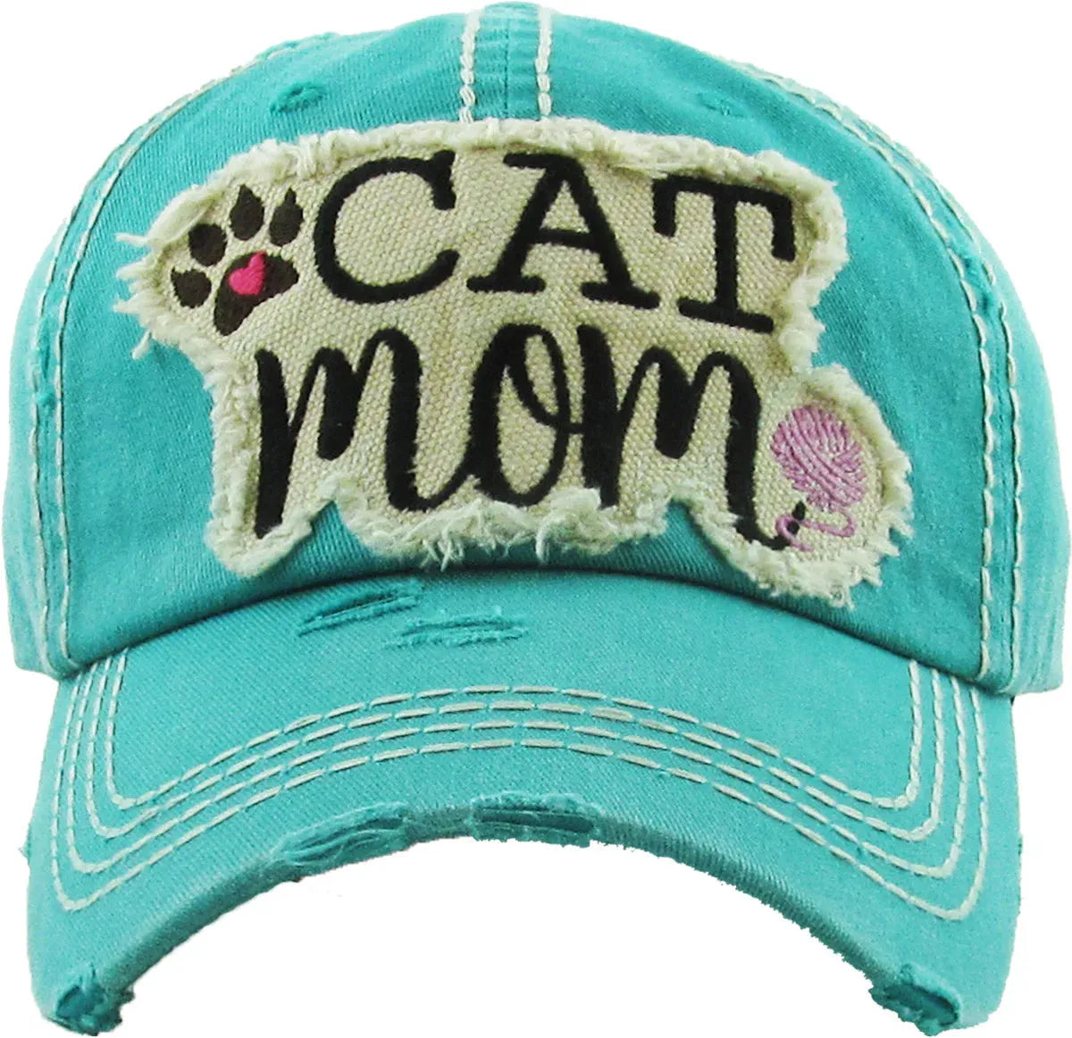 Distressed Cat Mom Hat - Crazy Kat Design Co