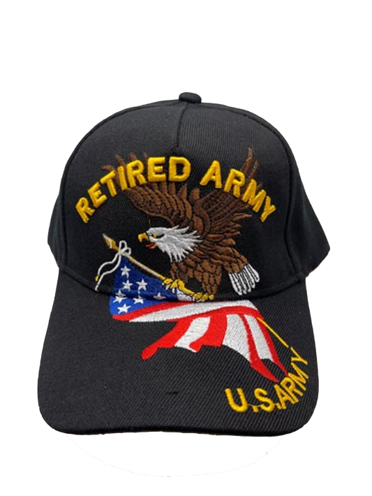 RETIRED ARMY EMBROIDERED BASEBALL HAT