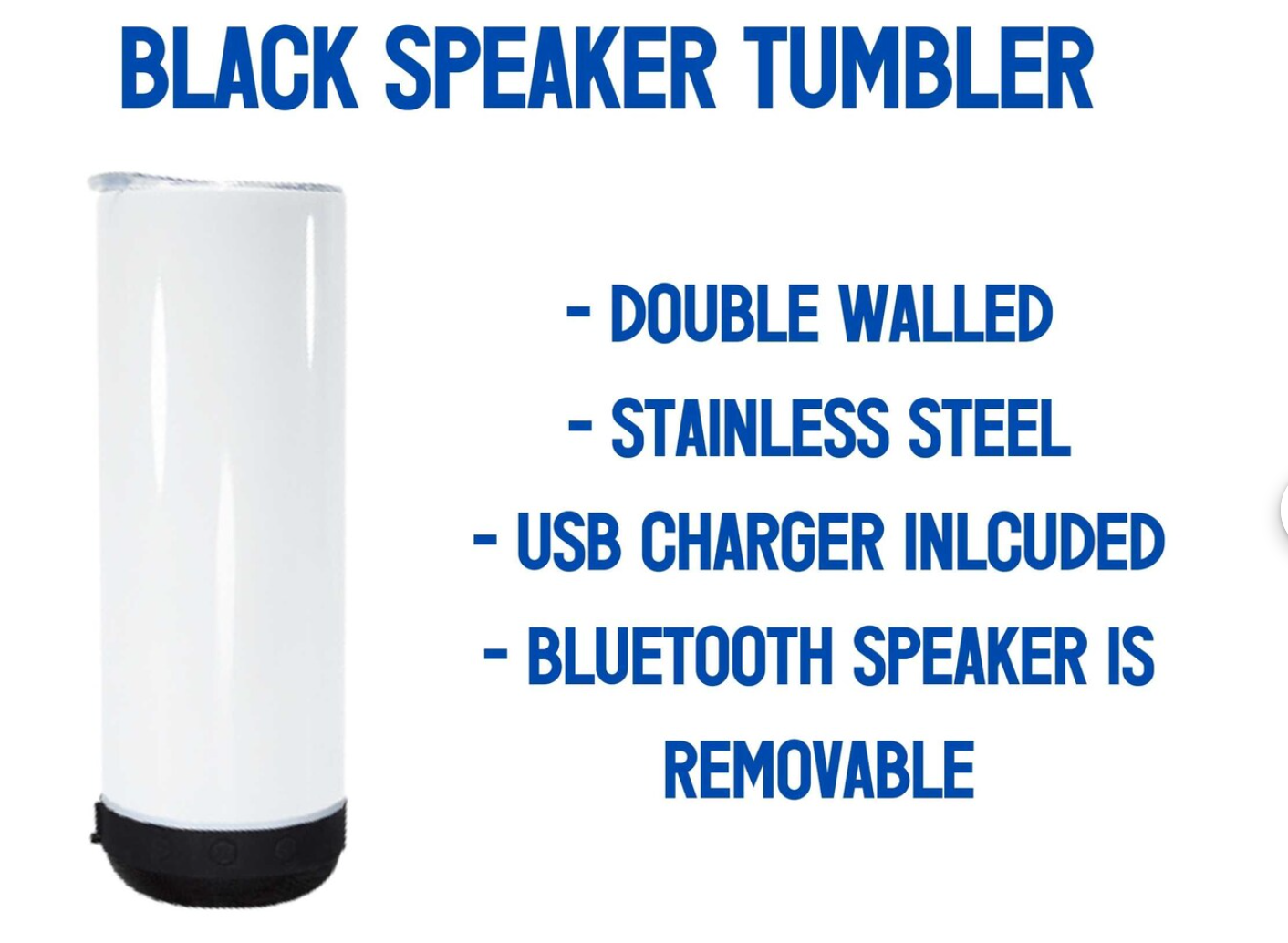 Tumbler with bluetooth speaker - 20 oz.