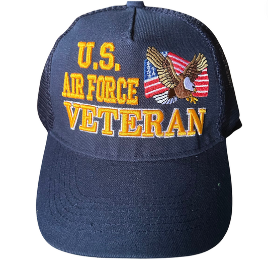 US AIR FORCE EMBROIDERED BASEBALL MESH BACK HAT