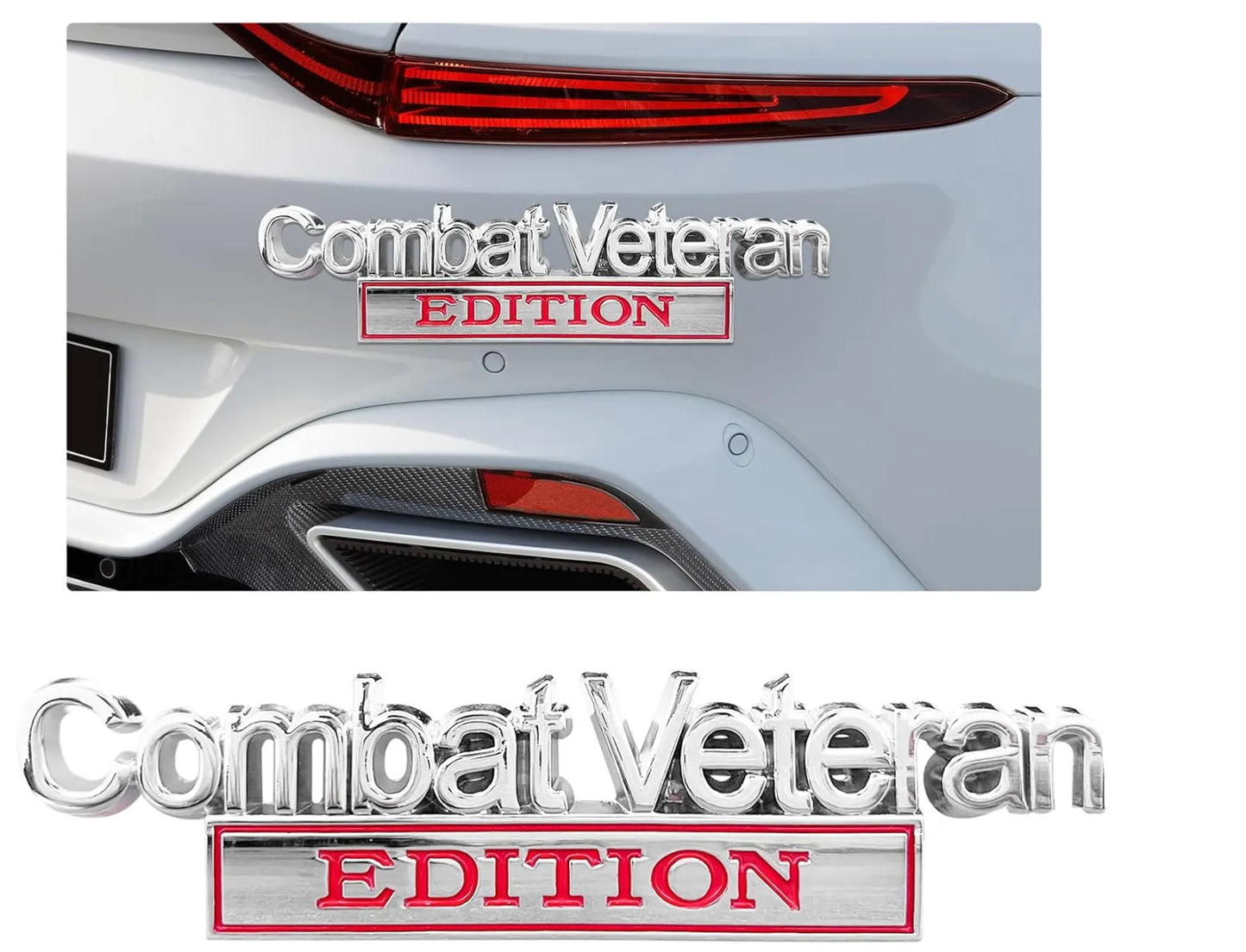 COMBAT VETERAN EDITION METAL CAR EMBLEM - Crazy Kat Design Co