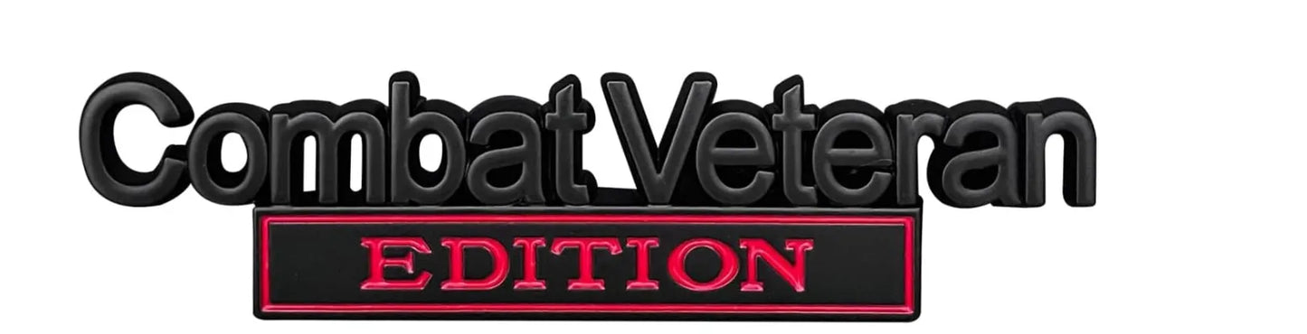 COMBAT VETERAN EDITION METAL CAR EMBLEM - Crazy Kat Design Co