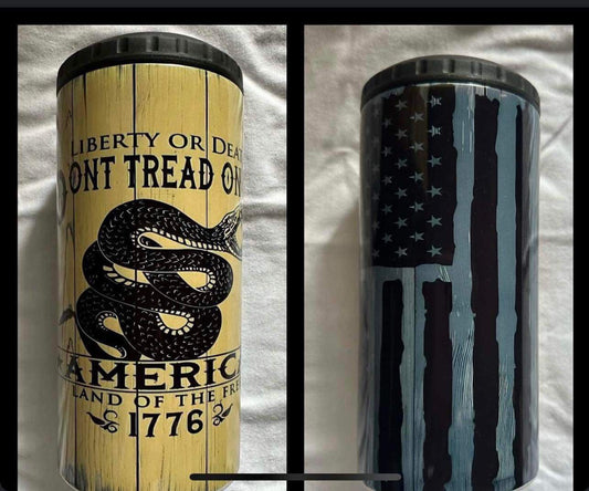 CUSTOMIZABLE DON'T TREAD ON ME  2nd AMENDMENT HOT AND COLD TUMBLER