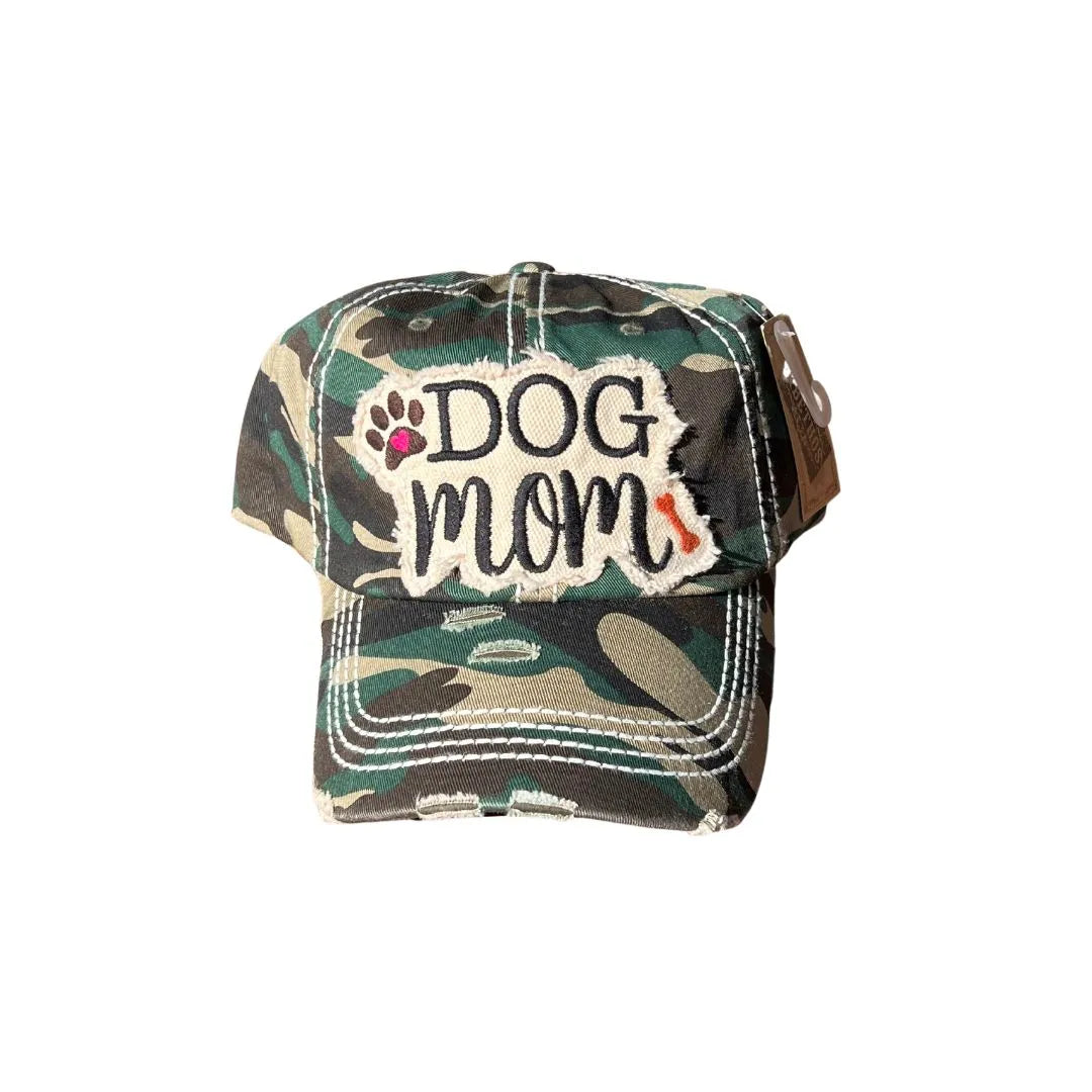 Distressed Dog Mom Hat - Crazy Kat Design Co