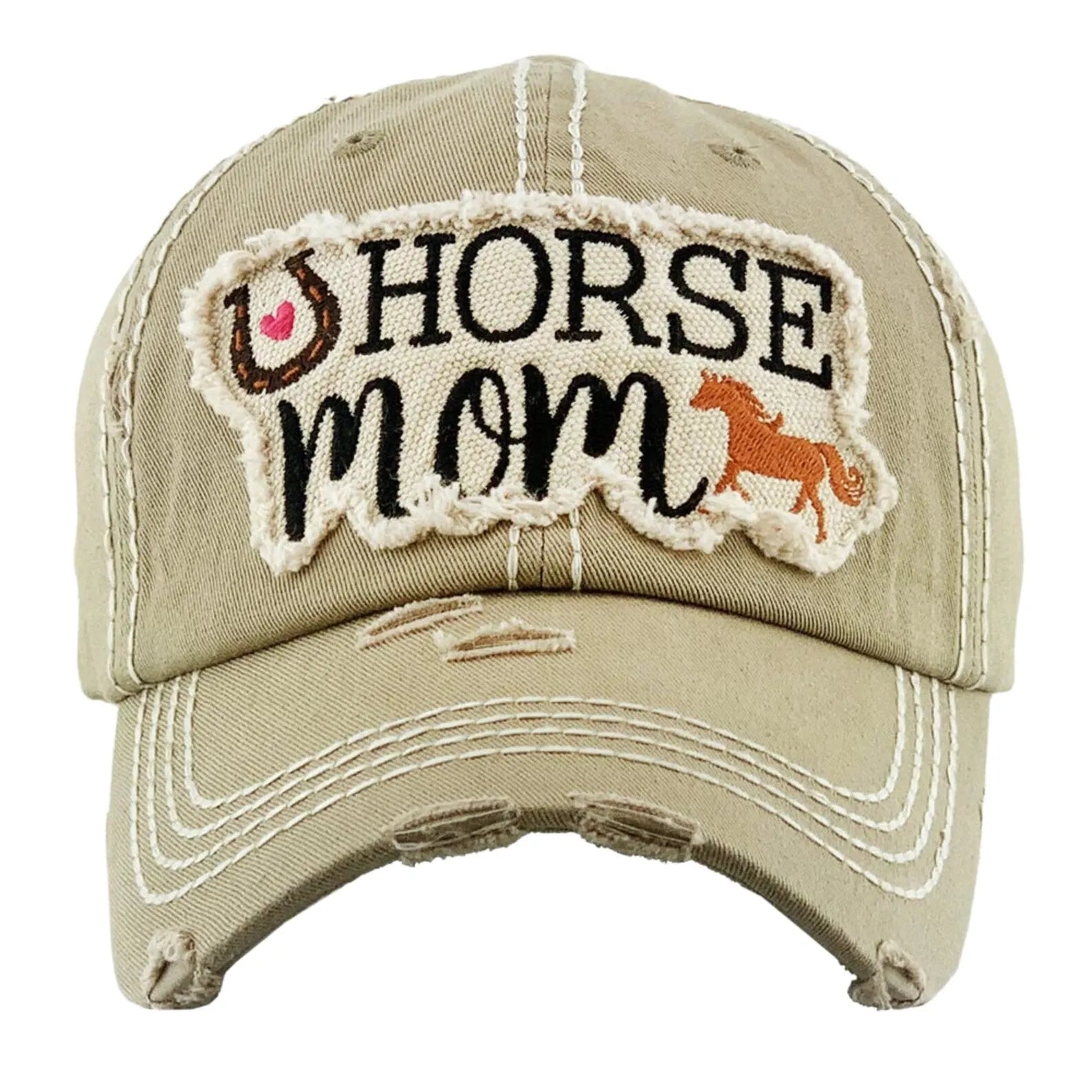 Distressed Horse Mom Hats - Crazy Kat Design Co