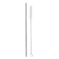BENT AND STRAIGHT REUSABLE METAL STRAW WITH CLEANER