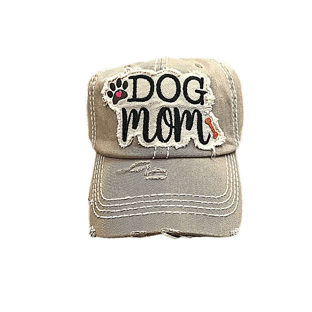 Distressed Dog Mom Hat - Crazy Kat Design Co