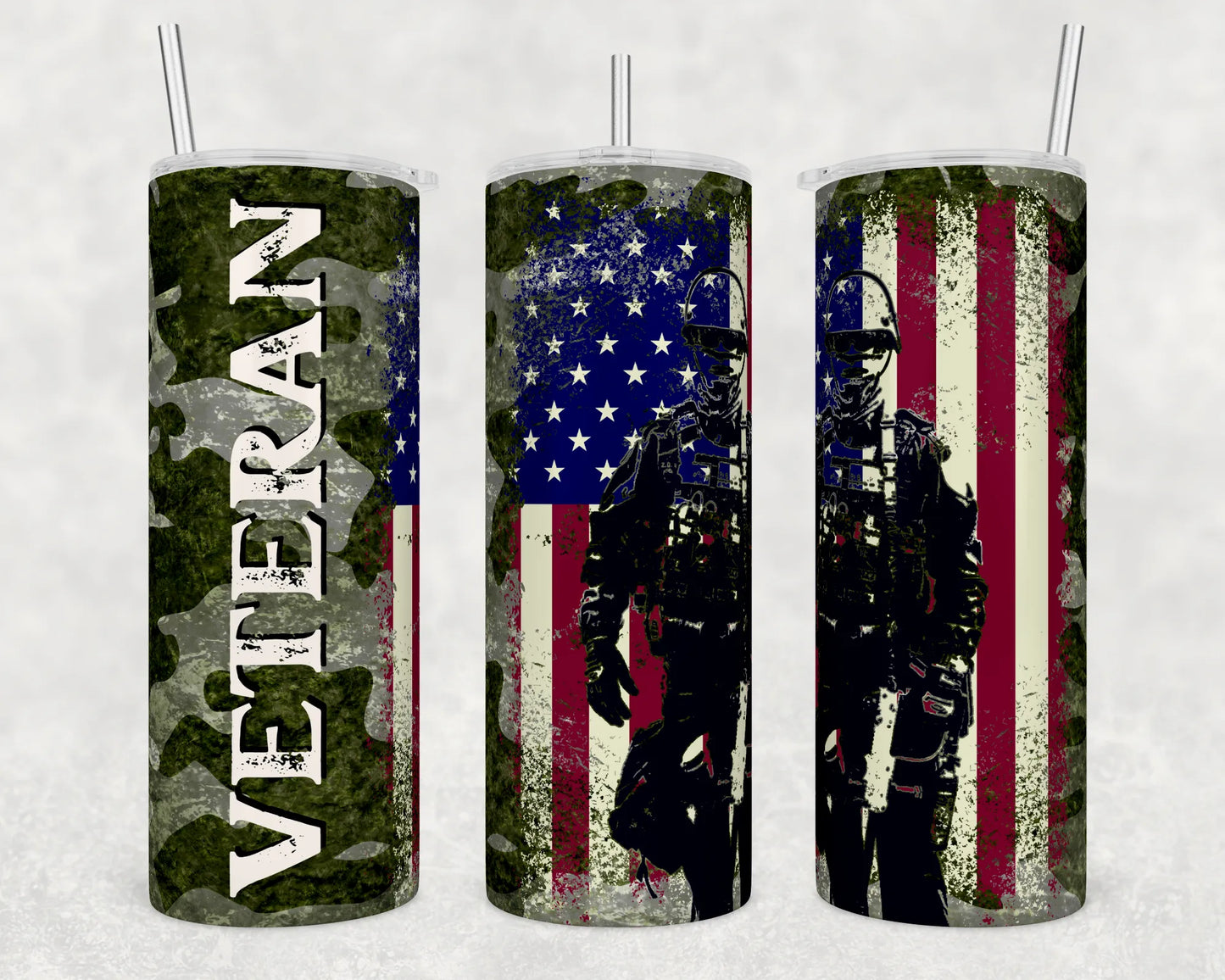 CUSTOMIZABLE VETERAN HOT AND COLD TUMBLER - Crazy Kat Design Co