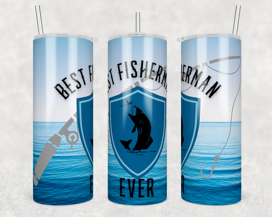 CUSTOMIZABLE BEST FISHERMAN AND FISHERMAN IN TRAINING HOT AND COLD TUMBLER - Crazy Kat Design Co