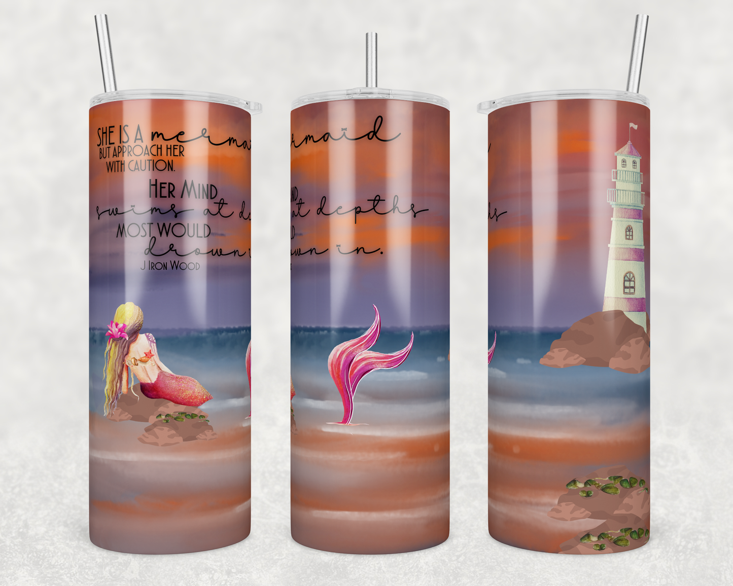 CUSTOMIZABLE SHE IS A MERMAID HOT AND COLD TUMBLERS