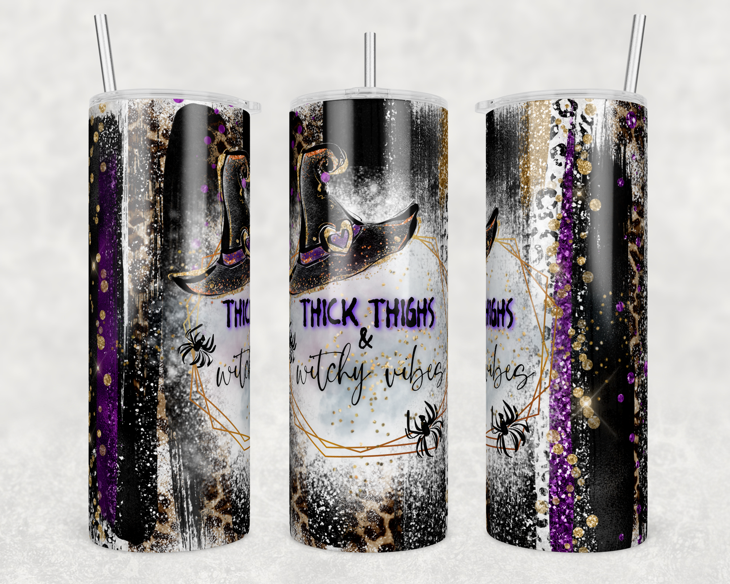 CUSTOMIZABLE THICK THIGHS & WITCHY VIBES HOT AND COLD TUMBLER