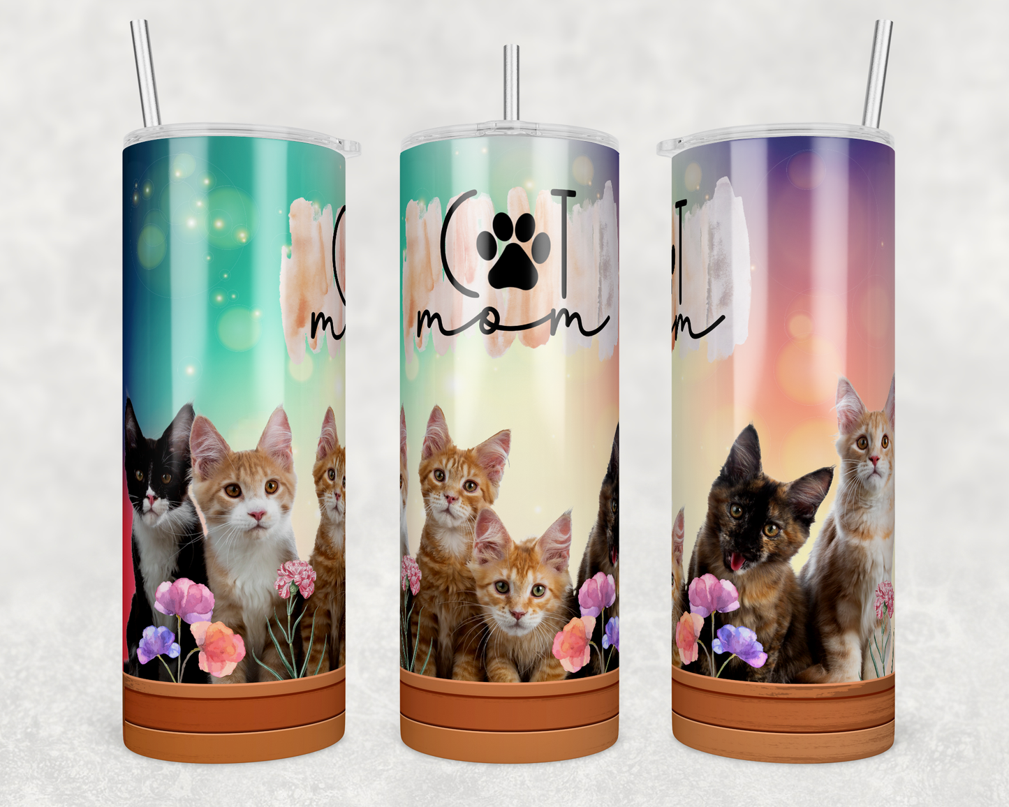 CUSTOMIZABLE CAT MOM DRINKING HOT AND COLD TUMBLER
