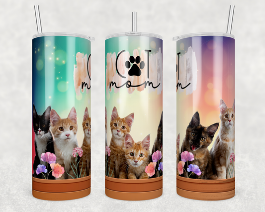 CUSTOMIZABLE CAT MOM DRINKING HOT AND COLD TUMBLER - Crazy Kat Design Co