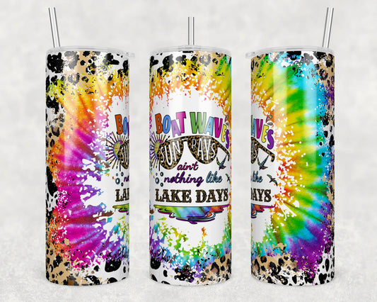 CUSTOMIZABLE COW PRINT BOAT DAYS SUN PAYS AINT NOTHING LIKE LAKE DAYS HOT AND COLD TUMBLER - Crazy Kat Design Co