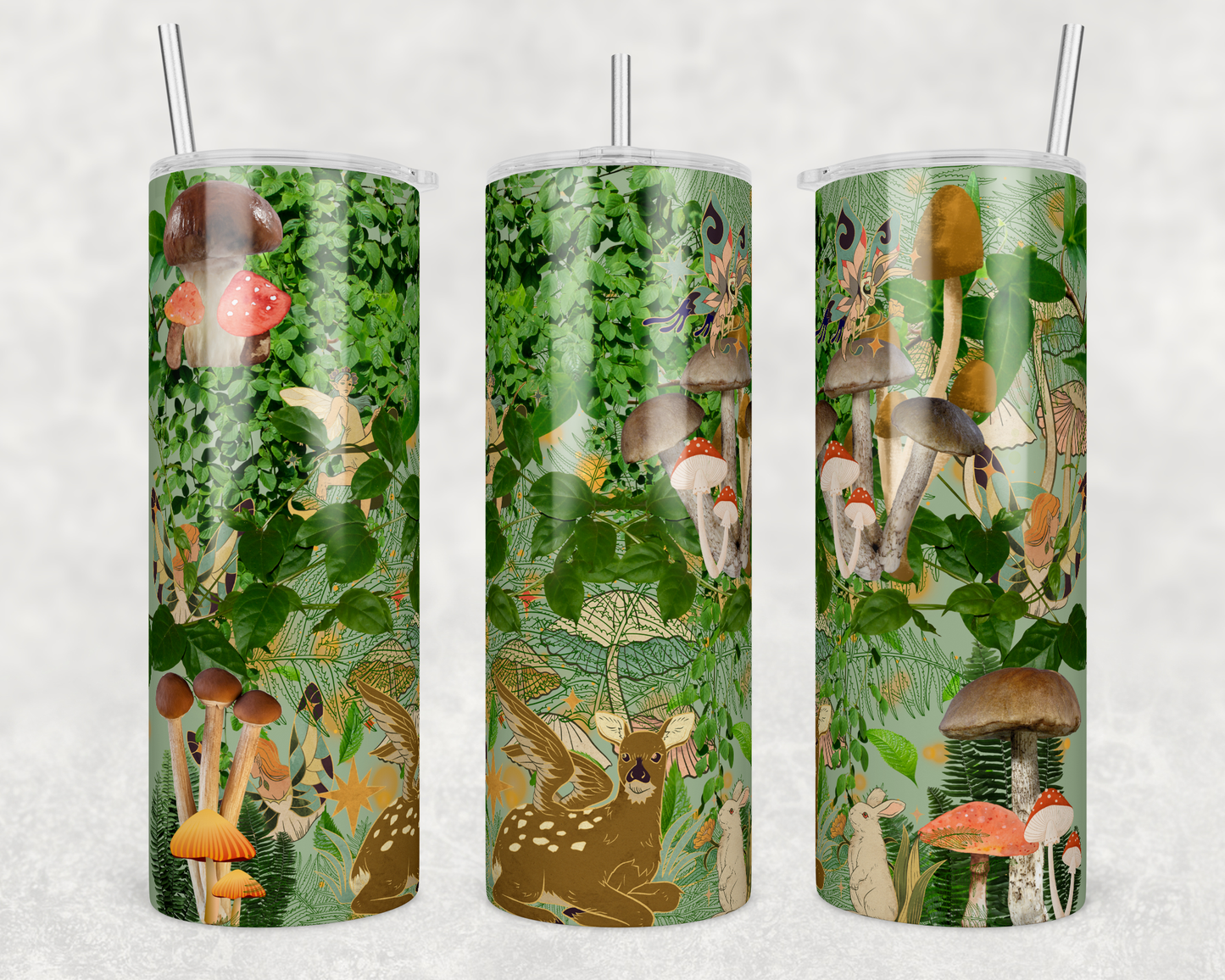 CUSTOMIZABLE GREEN FOREST HOT AND COLD TUMBLER