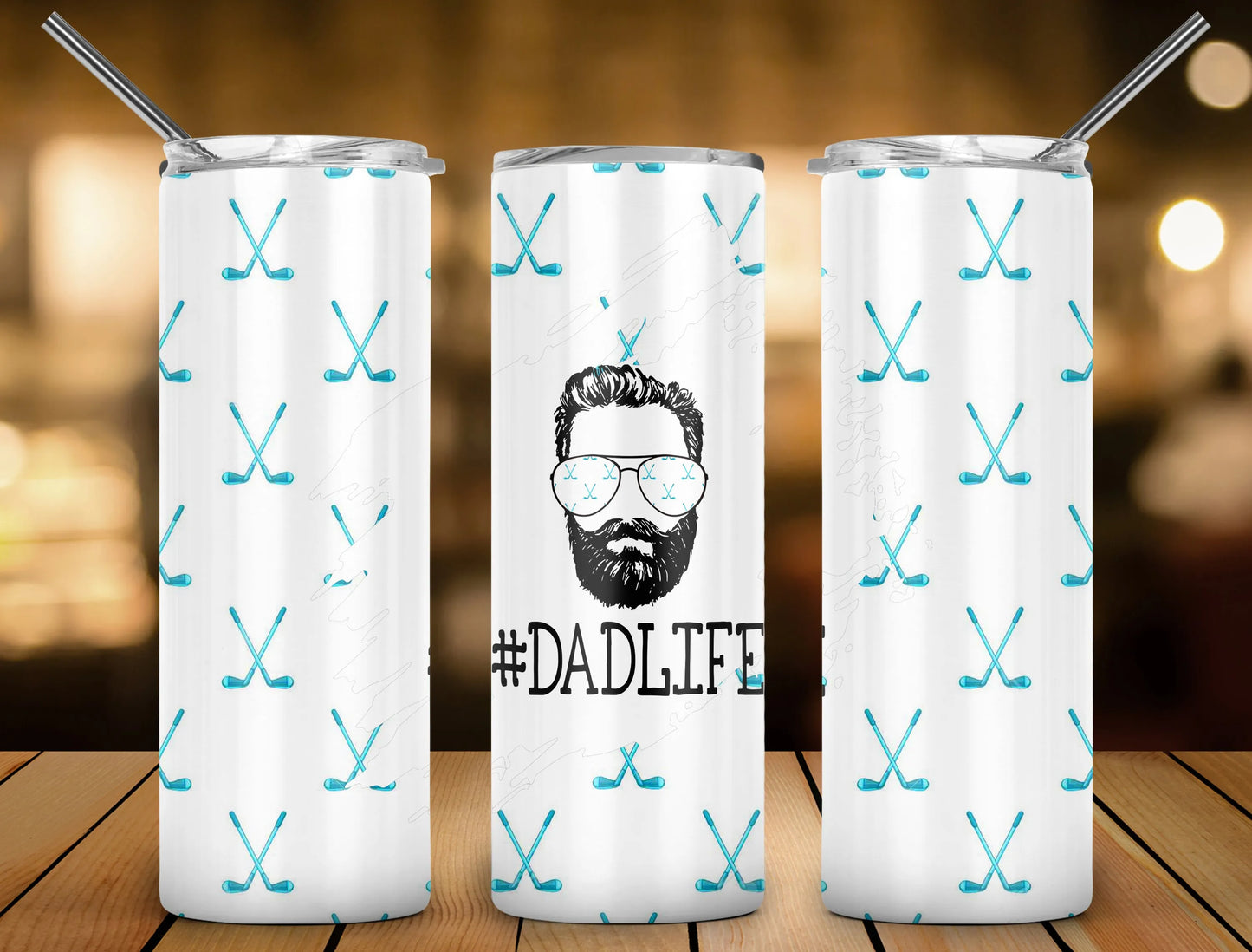 CUSTOMIZABLE DAD LIFE GOLF, TENNIS HOT AND COLD TUMBLER - Crazy Kat Design Co