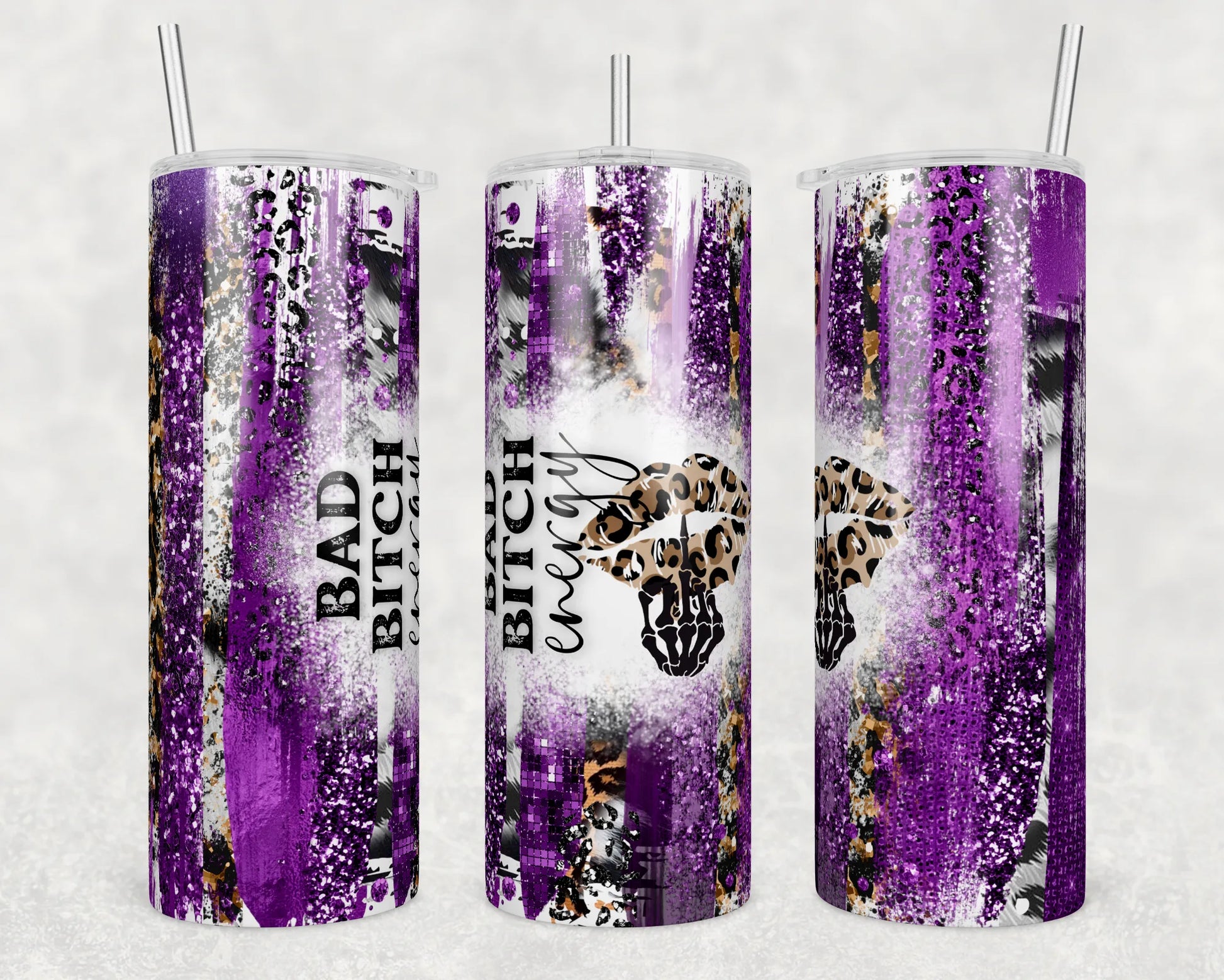 CUSTOMIZABLE BAD B*TCH ENERGY HOT AND COLD TUMBLER - Crazy Kat Design Co