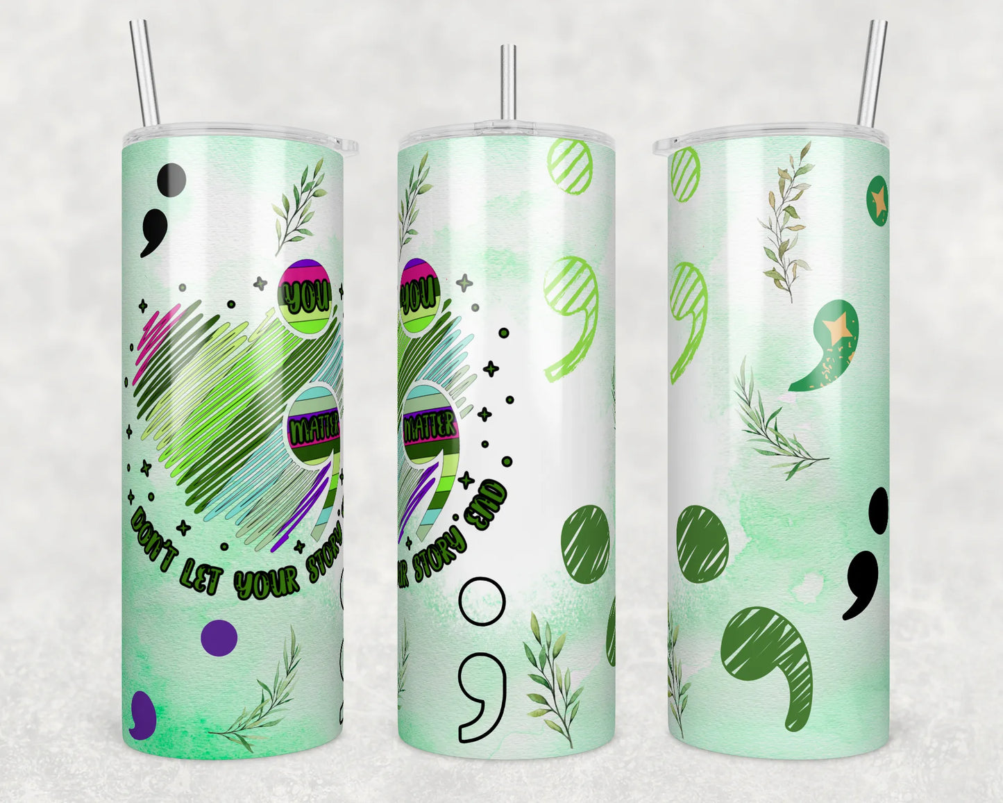 CUSTOMIZABLE MENTAL HEALTH MATTERS HOT AND COLD TUMBLER - Crazy Kat Design Co