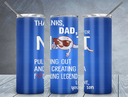 CUSTOMIZABLE DAD LIFE GOLF, TENNIS HOT AND COLD TUMBLER - Crazy Kat Design Co